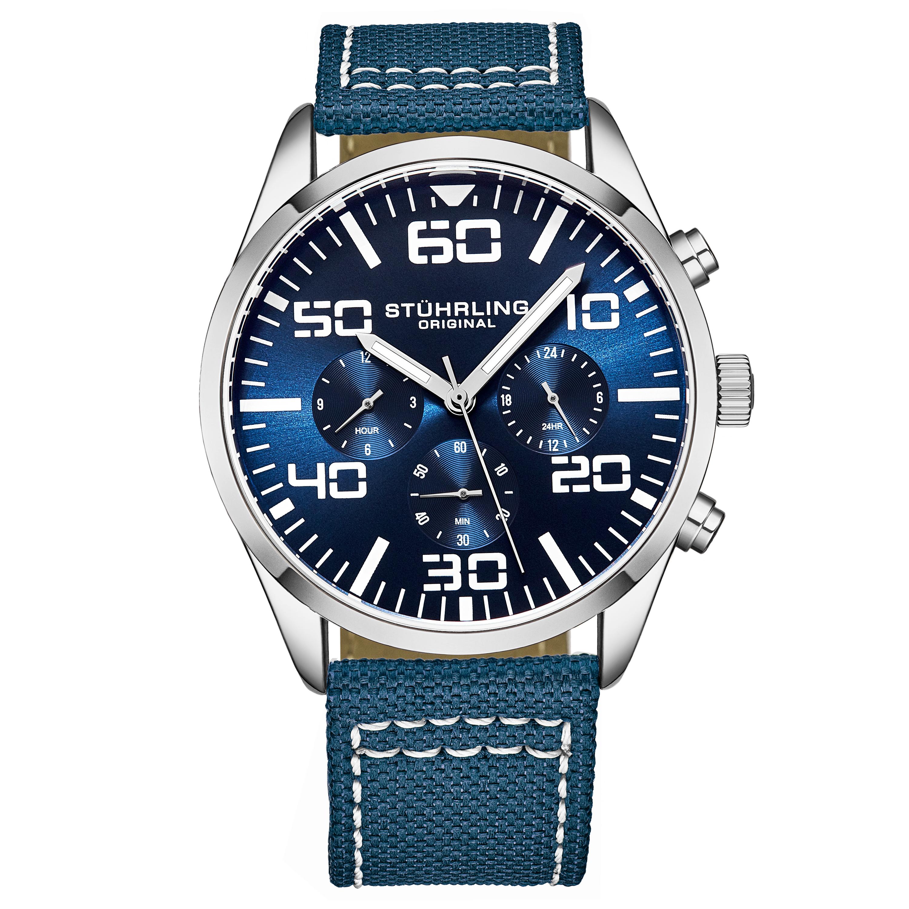 Marineblauer Quarz 42mm