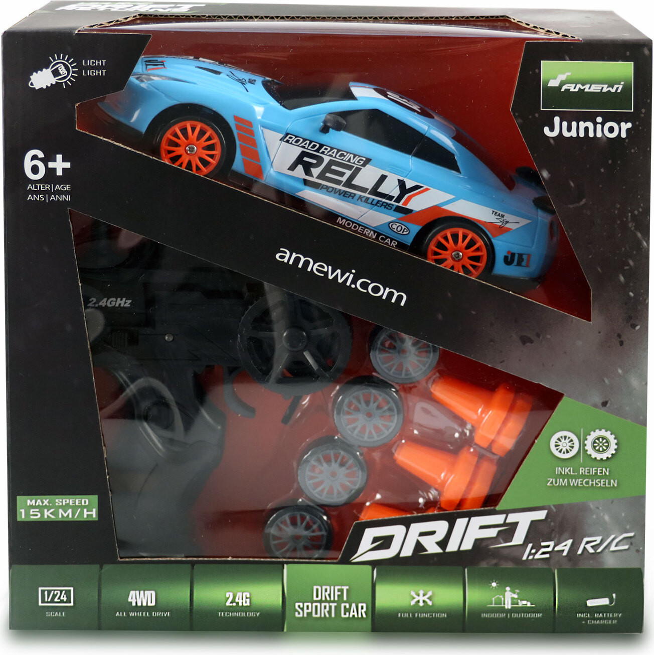 AMEWI 21085 RC Auto Drift Sport Li-Ion Akku 500mAh groen