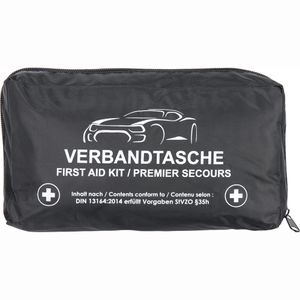 RAU-Autozubehör Erste-Hilfe-Tasche, nach DIN 13164 gefüllt, schwarz, für KFZ