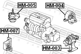 Febest Lagerung, Motor Hm-007 Vorne Für Honda