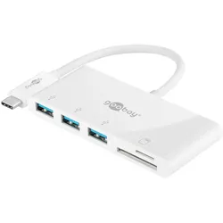 Goobay USB Typ-C zu (USB-C, 3 Ports), Dockingstation + USB Hub, Weiss
