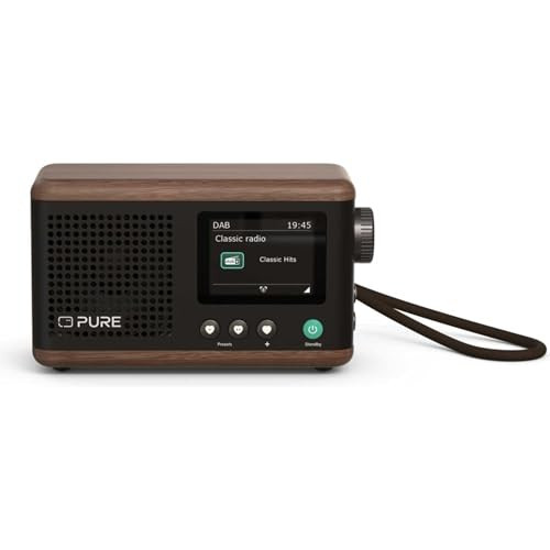 Pure Classic Mini Draagbare Digitale Radio met DAB+, FM en Bluetooth - Bruin/Walnoot