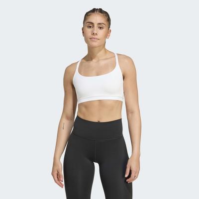 Sport-BH ADIDAS PERFORMANCE "ALL ME SPORT LIGHT SUPPORT BH", Damen, Gr. M, N-Gr, weiß, Obermaterial: 79% Polyester, 21% Elasthan, BHs Sport-BH