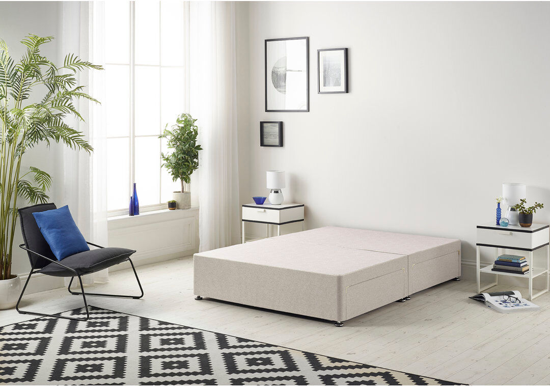 Ebern Designs Dennishia Divan Bed Silver Kingsize (5')