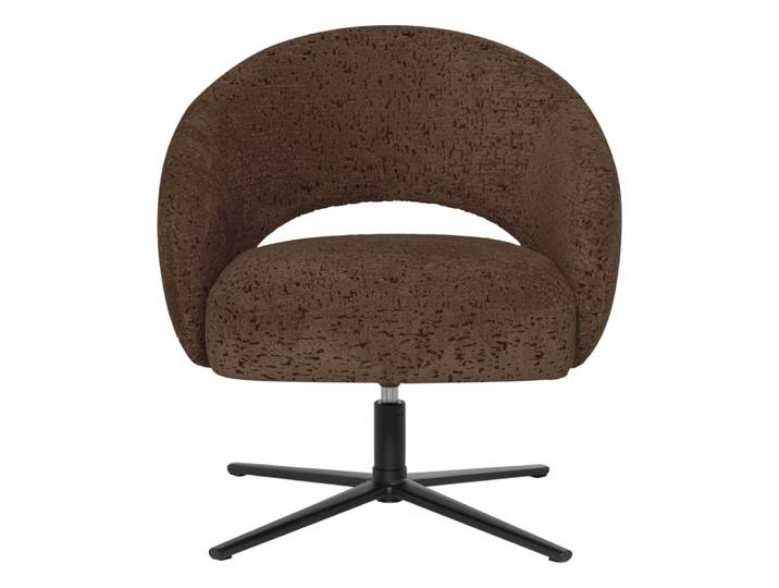 Fauteuil pivotant en velours marron
