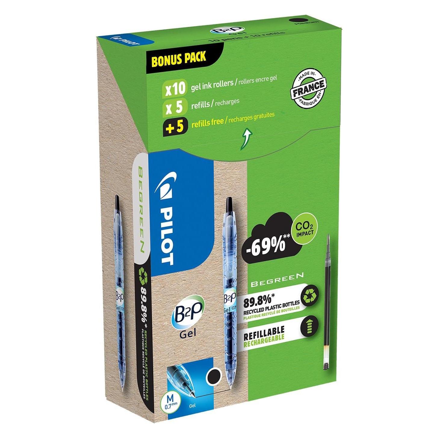 Pilot Begreen B2P Gel Greenpack 10+10 Refills (20x) (S20/0556190)