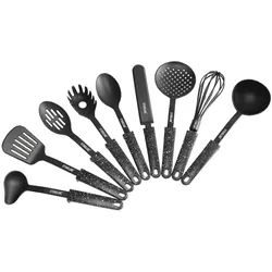 STONELINE® 9-tlg Küchenhelfer Set, Kunststoff, mit praktischer Stütze, für Antihaft Kochgeschirr