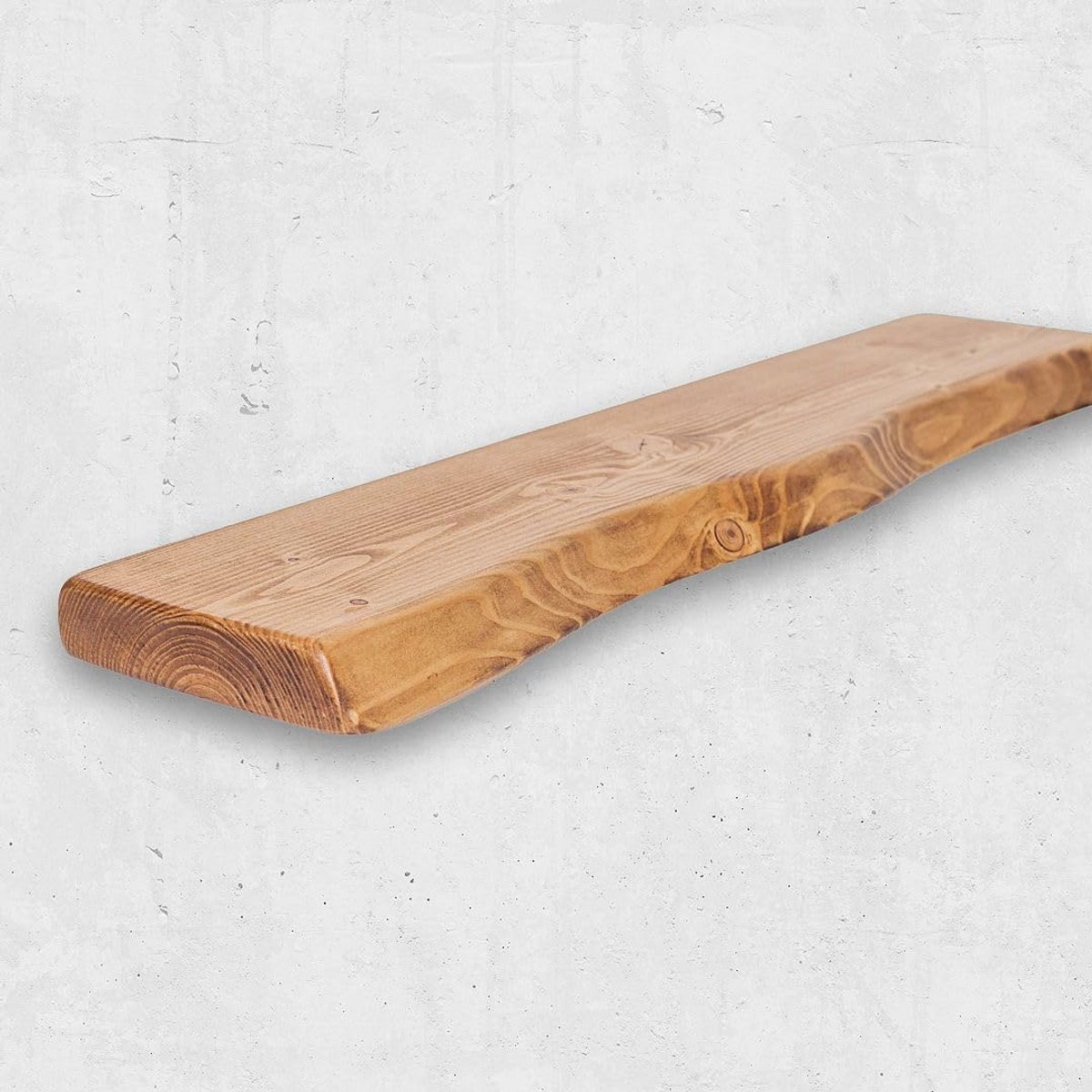 Rustieke Zwevende Wandplank van Massief Hout met Live Edge