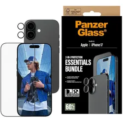 PanzerGlass 2-in-1 Essentials Set (1 Stk., Apple iPhone 17), Smartphone Schutzfolie, Transparent
