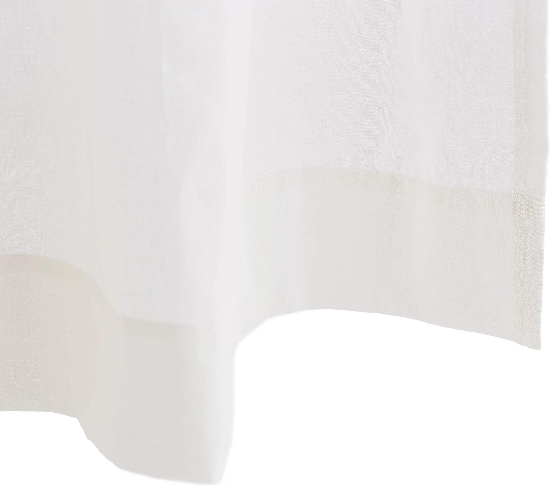Vorhang URBANARA "Tolosa", weiss (alt weiß), B:140cm H:320cm, Baumwolle, Leinen, Gardinen, Vorhang alt weiß 320cm, Schlaufen, 140cm