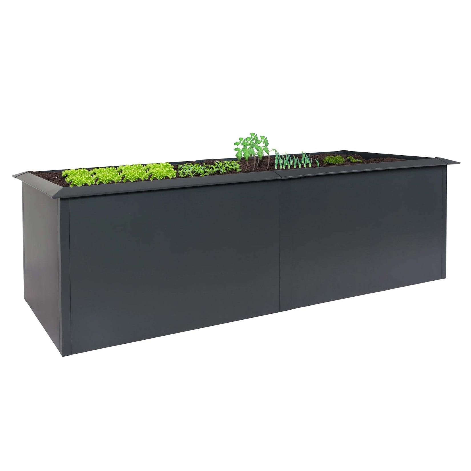 Hochbeet MCW-N24, Metallhochbeet Gemüsebeet Blumenkasten Pflanzkübel, Schneckenkante 78x250x90cm Eisen 65kg, anthrazit