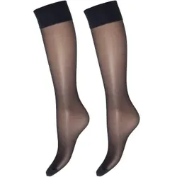 Deocy Silk Look 20d Kneehighs Strumpfhosen 2P Marine Polyamid One Size Damen