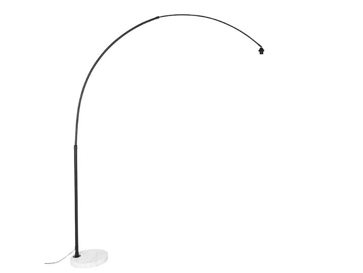 Lampadaire Arc Moderne Noir avec Blanc Réglable Sans Abat-jour -