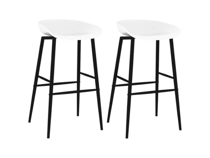 NLQMSU Barstühle, 2 Stück, weiß, aus PP und Metall, für Theke Ergonomischer Sitz, niedrige Rückenlehne, beschichtete Metallbeine, einfache Montage, Tragkraft 110 kg pro Stuhl