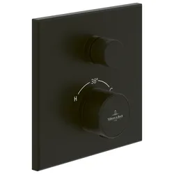 Villeroy & Boch Unterputz-Thermostat Universal Taps & Fittings, eckig, Matt Black, 157x66x157 mm, mit Einwege-Mengenregulierung und ViPush-Technologie