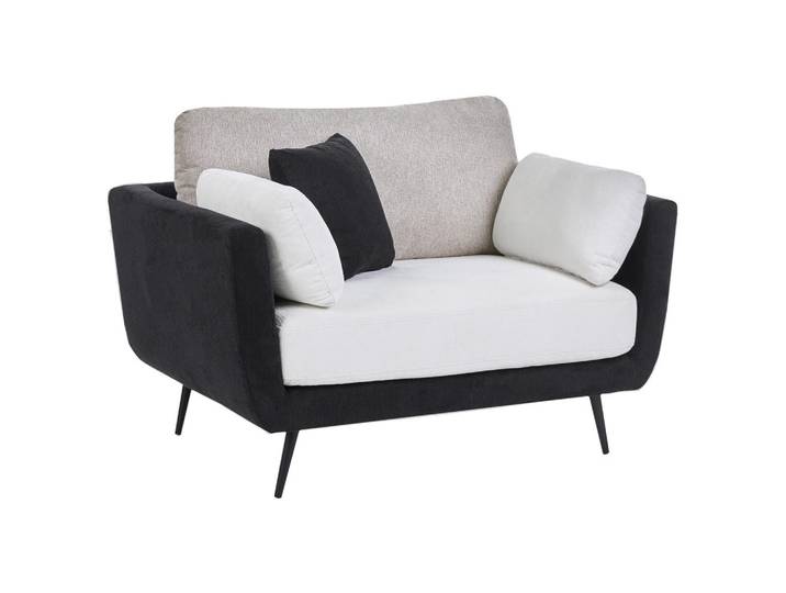 Beliani Sessel Stoff Schwarz Bolga, 119x89x83 cm, Wohnzimmer, Sessel, Polstersessel