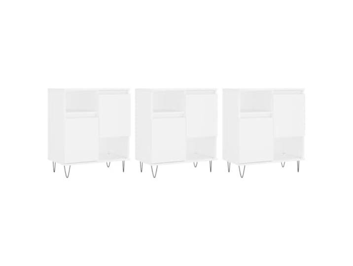 Kaorsrow Sideboard 3er Set Weiß 180x35x70 cm Holzwerkstoff Metall Vielseitige Anrichte fürs Wohnzimmer oder den Flur mit stabiler Metallkonstruktion und pflegeleichten Oberflächen.