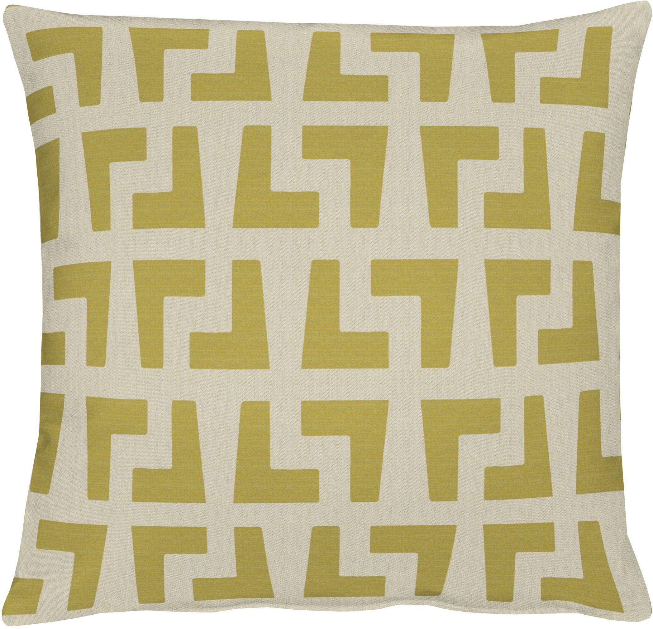 Dekokissen APELT "Miami" Gr. 1, grün (grün, ornamente), B:45cm L:45cm, Kunstfaser, Polyester, Dekokissen_Sitzkissen_Kissenhüllen, Dekokissen, Kissenhülle mit Füllung, 1 Stück grün, ornamente B/L: 45cm x 45cm, 1 Stk.