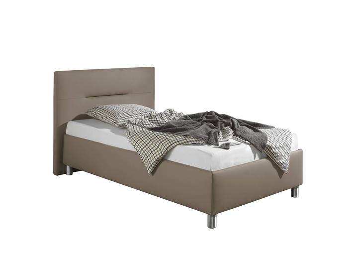 Polsterbett Jonsberg Kunstleder 100 x 200cm Kunstleder Braun/Grau/Taupe