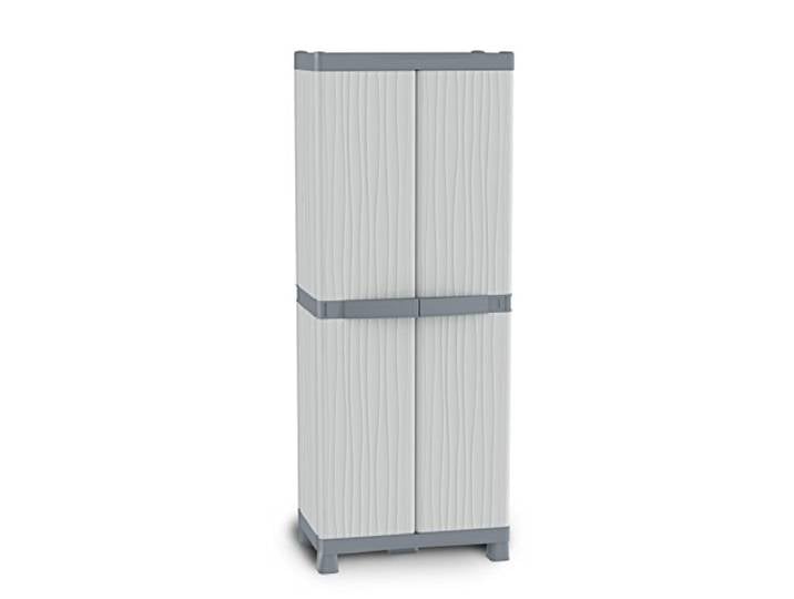 Terry, Base 3700 UW, Besenschrank mit zwei Türen, vertikaler Unterteilung, 4 Einlegeböden, 4 Einhängekörben, für innen und außen - 70x43,8x181,8 cm