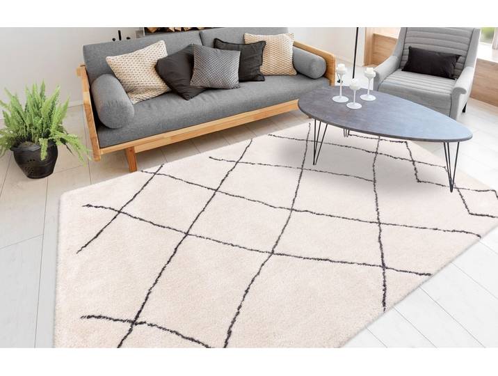 Teppich ME GUSTA Orlando 525 , beige (elfenbein), B:200cm H:27mm L:290cm, Polyester, Teppiche, Teppich, Attraktives Muster, Retrolook,Baumwollrücken, Fussbodenheizung geeignet