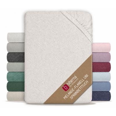 Spannbettlaken BIBERNA "0841380 HERMAL Premium Melange-Biber Spannbetttuch 100% Baumwolle", beige (wollweiß, creme), L:200cm, Flanell, Obermaterial: 100% Baumwolle, Bettlaken, Spannbettlaken, Biber, wärmend & weich, Rundumgummi, ab Größe 90 x 200 cm