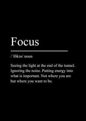 Uplift Essentials Minimalist Mindset Definition Canvas Inspirational Success & Focus Poster For Modern Home Decor focus 19.7 X 27.6 In