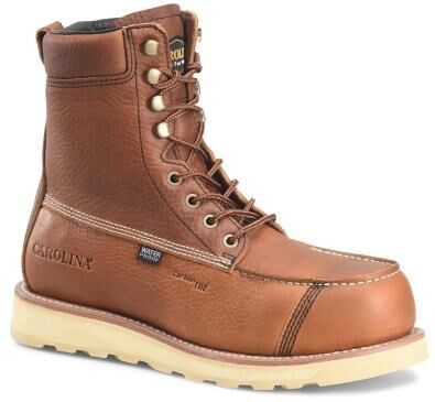 "Carolina Staple Gun 8"" Carbon CompToe WP Wedge (Men's) Work in Russet, Size 14 E2, Leather"