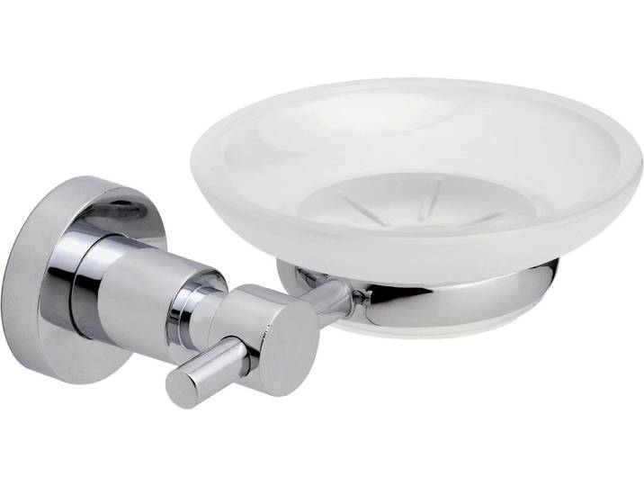 Badregal TESA ohne Bohren , silber (silberfarben), B:14cm H:11,2cm, Glas, Metall, Regale, Badregal