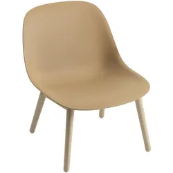 Muuto Fiber Lounge Chair, wood base, ochre / eiche natur