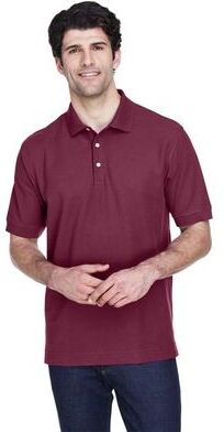 Devon & Jones D100 Men's Pima Piqué Polo Shirt in Burgundy size XL   Cotton