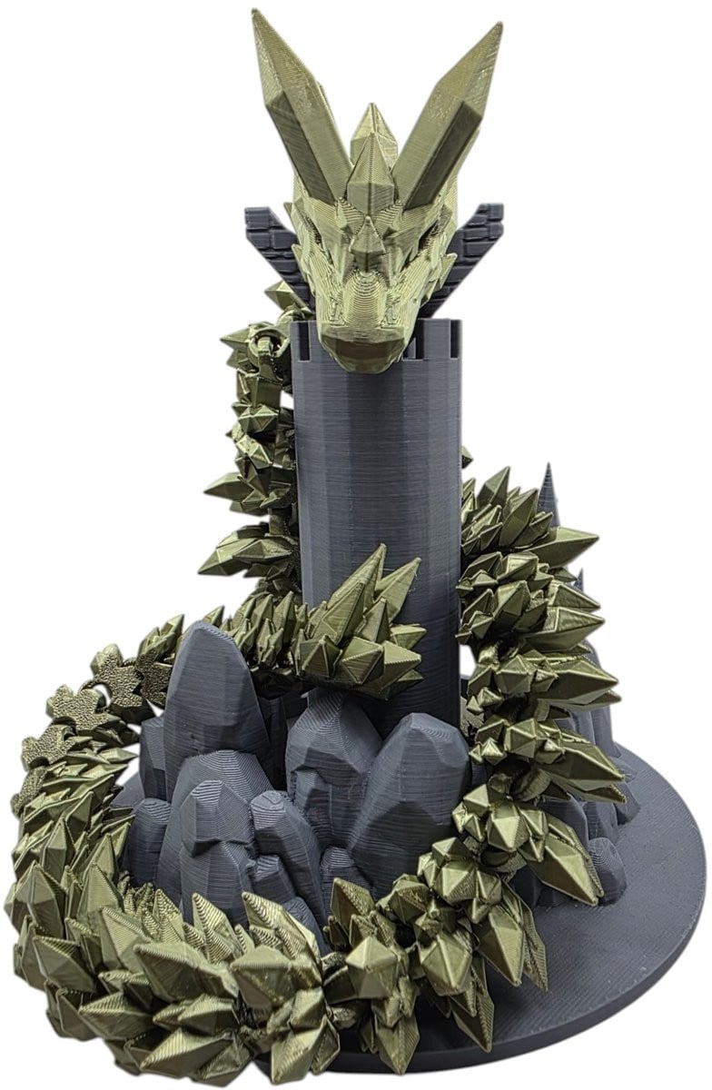 Gouden Kristallen Draak 25 cm - Flexibele Decoratie en Speelgoed