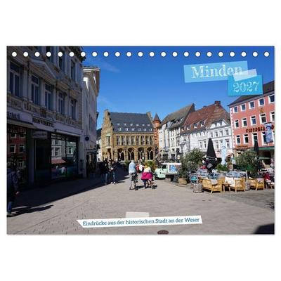 Minden - Eindrücke aus der historischen Stadt an der Weser (Tischkalender 2027 DIN A5 quer), CALVENDO Monatskalender