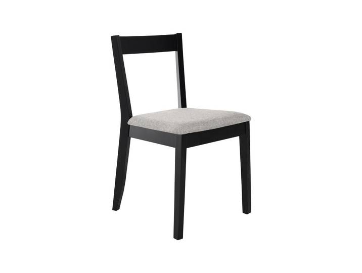 Beautysofa Stuhl Moden mit schwarzen Holzbeinen, Polsterstuhl, Hellgrau, 45x84x45 cm, Esszimmer, Stühle