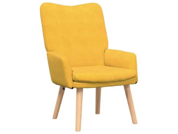 Sessel Helles Gelb 63 x 67 x 94 cm Stoff Modernes Design,Polyesterarmlehnen,Massivholz-Kautschukbeine,minimale Montage,Homeoffice,Lounge