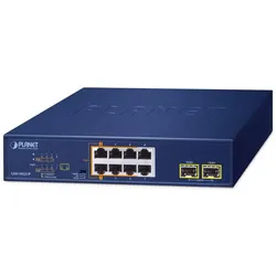 Planet GSD-1022UP 10p Gigabit W/2 PoE & 4 PoE 120W (8 Ports), Netzwerk Switch, Blau