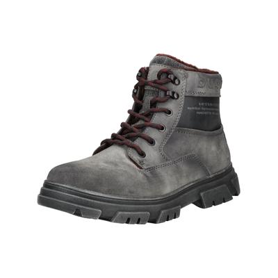 Schnürstiefelette BUGATTI "bugatti Stiefelette Lederimitat", Herren, Gr. 42, grau, Lederimitat, Schuhe Schnürstiefelette