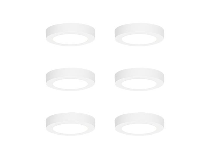 Ensemble de 6 spots encastrables ou apparents blancs 14 cm avec