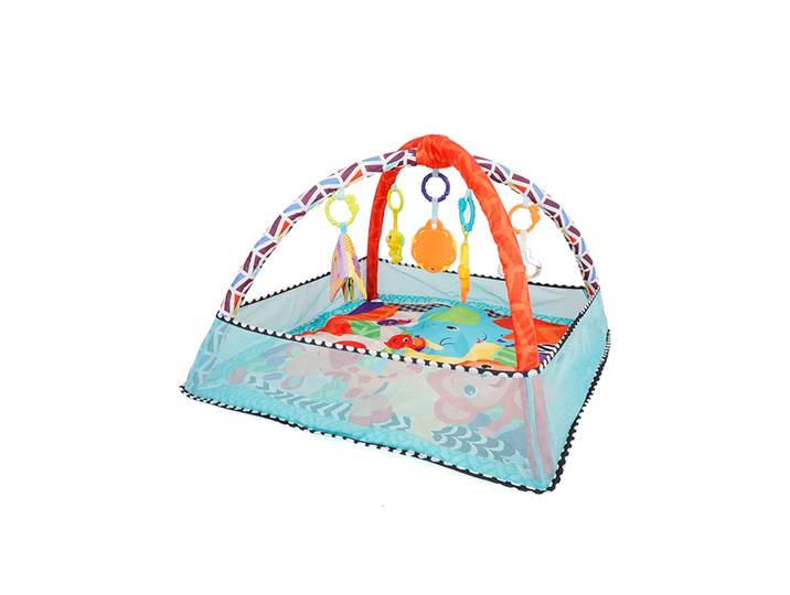 Krabbeldecke mit Spielbogen und Bällen