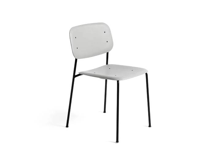 HAY Soft Edge 40 Stuhl Soft grey, schwarzes Stahlgestell