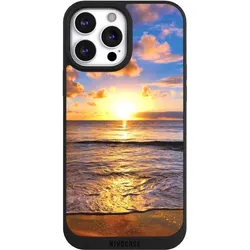 Nivocase Handyhülle für Apple iPhone 13 Pro Max Hülle NIVOpure Case Schwarz Meer Sonnenuntergang Strand (Apple iPhone 13 Pro Max), Smartphone Hülle, Schwarz
