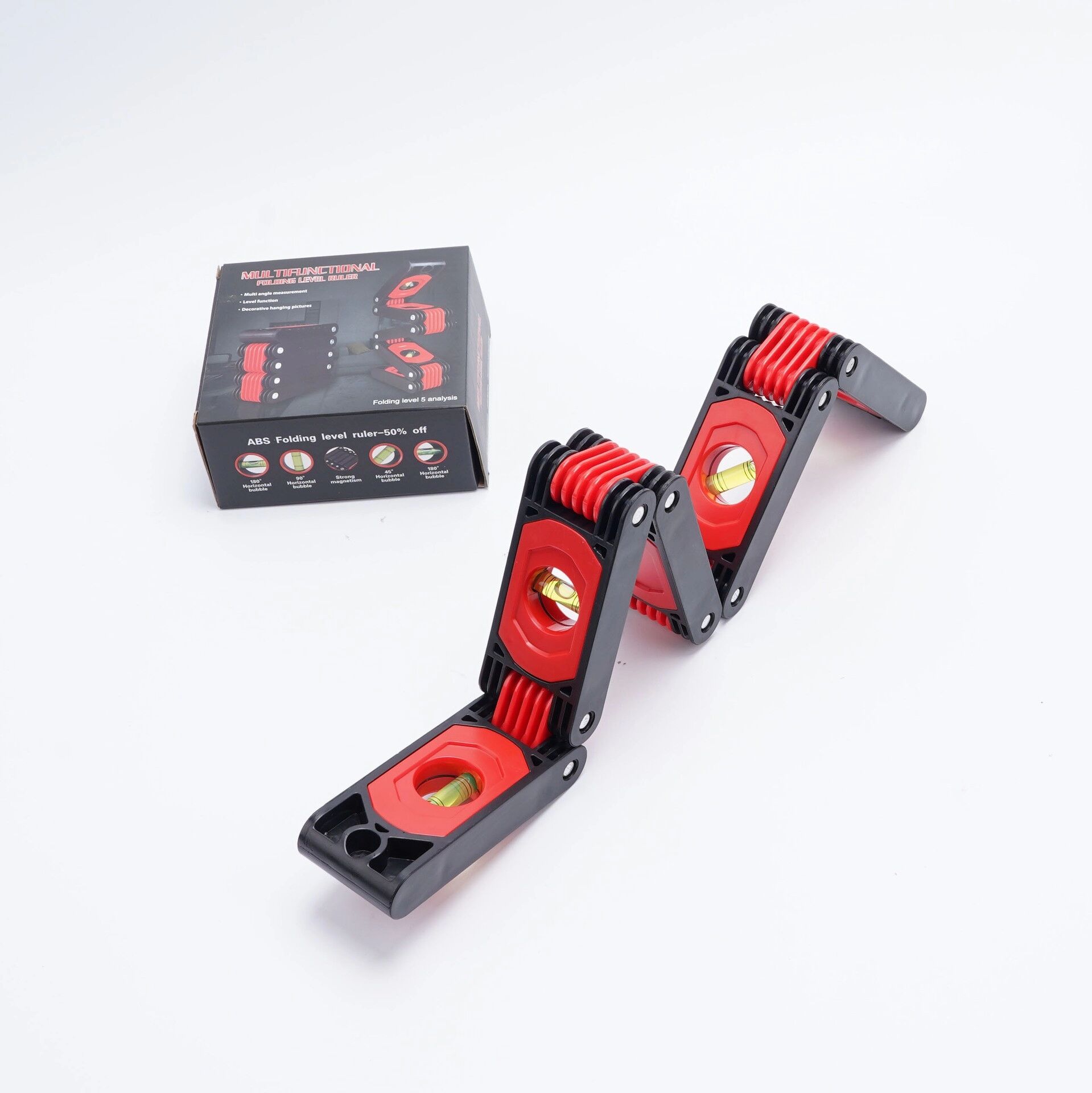 INF Niveau Pliable Multifonction Portable à Cinq Volets - Règle d'Angle Pliable de Haute Précision