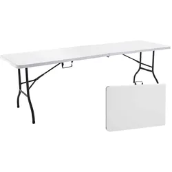 Oviala Business Rekkem Tisch rechteckig HDPE 244 x 76 x 74cm Weiß