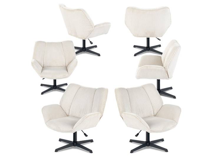 Meubles Cosy Sessel 6er-Set in Webstoff, Beige, 72x90.5x70 cm, Wohnzimmer, Sessel