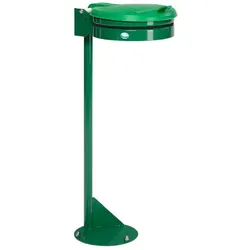 PROREGAL Standhalter mit Gummiband | mit Kunststoff-Deckel | HxBxT 105x37x46,5cm | Stahl | Grün | Mülleimer Abfalleimer Müllkorb