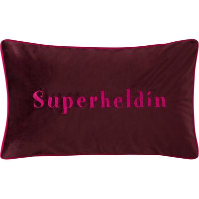 Dekokissen PAD "LETTERS, Kissenhülle, Made in Europa", rot (superheldin, bestickt), B:35cm L:50cm, Polyester, Dekokissen_Sitzkissen_Kissenhüllen, mit Schriftzug, verschiedene Größen, voller Energie und Individualität