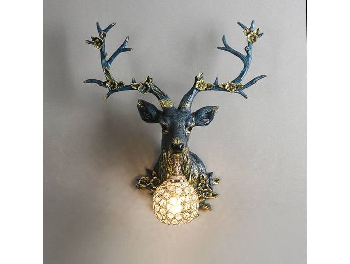 Applique murale LED en résine de cerf vintage, abat-jour animal de luxe, décor moderne, cuisine, chambre à coucher, éclairage intérieur, applique murale