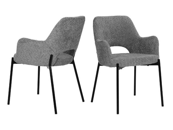 2er Set SIT Möbel SIT&CHAIRS Armlehnstuhl 2er Set Bouclé Cut-Out
