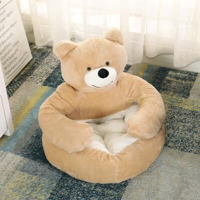 Youfap Market Cozy Plush Dog Bed Basket For Dogs & Cats, Small To Large, Washable khaki s