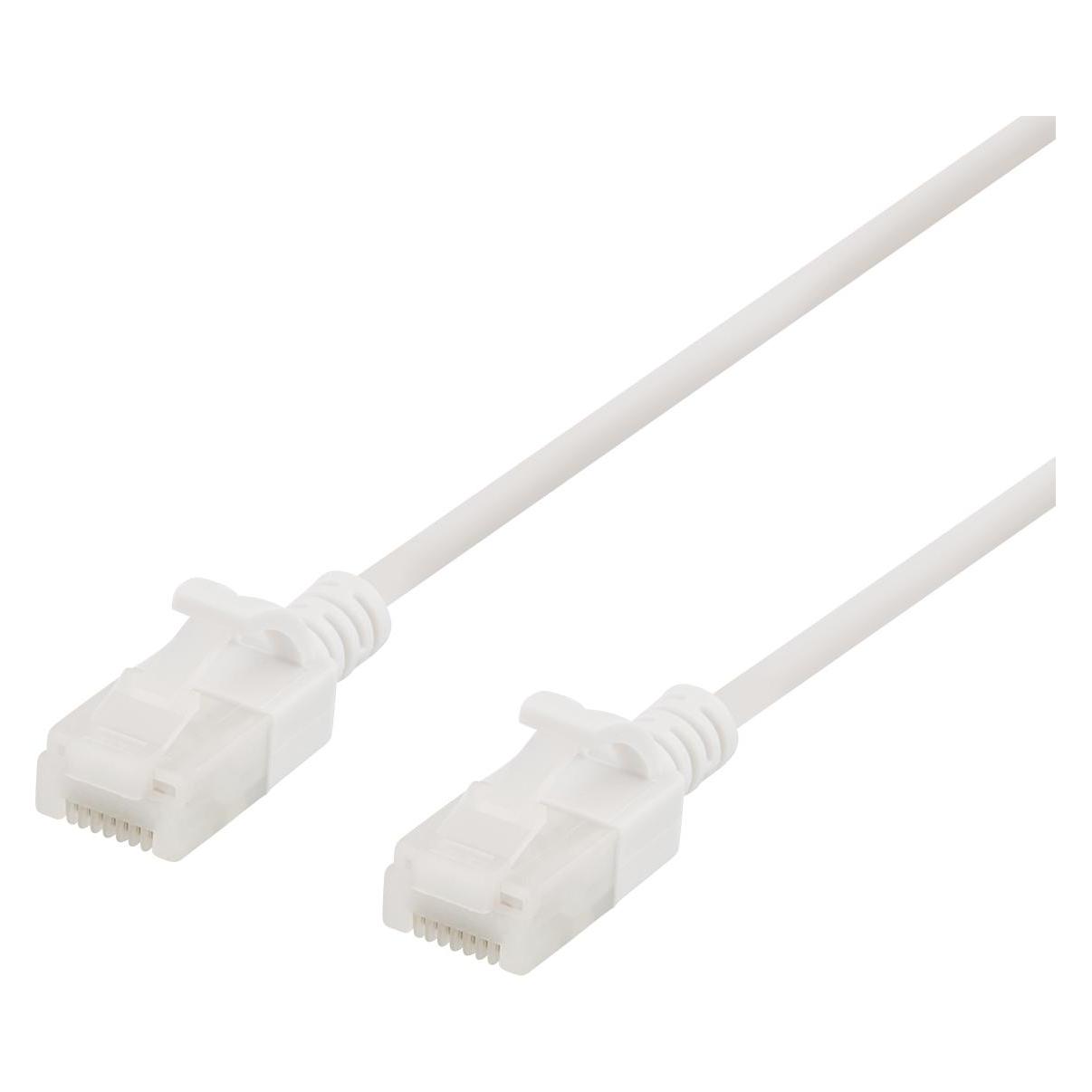 Deltaco TP-kabel CAT6a U/UTP slim 0.5m vit (U/UTP, CAT6a, 0.50 m) (UUTP-1018)
